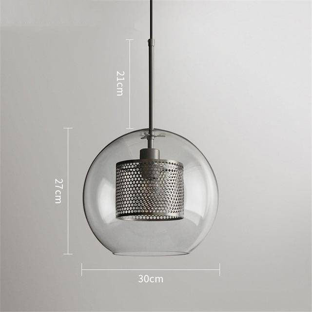 Suspension design LED en verre avec lampe doré