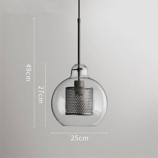 Suspension design LED en verre avec lampe doré