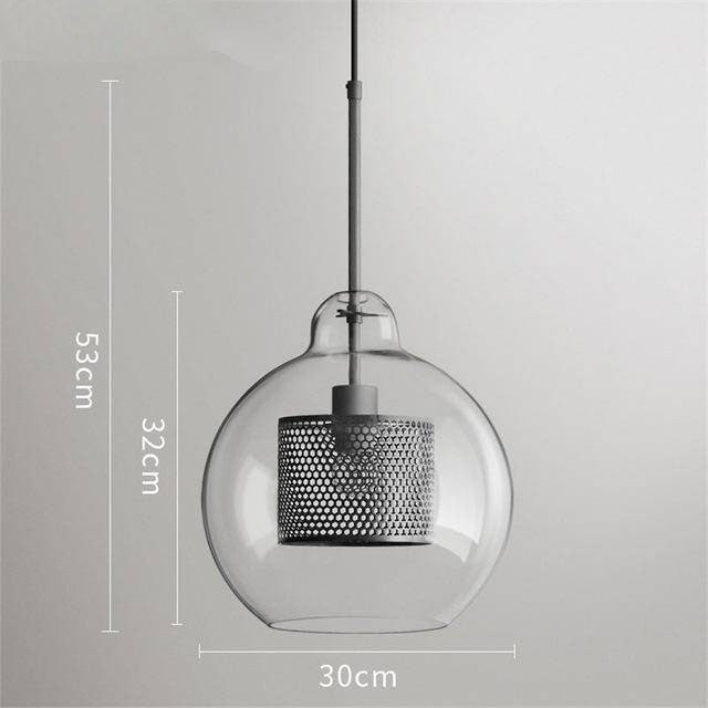 Suspension design LED en verre avec lampe doré