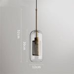 Suspension design LED en verre avec lampe doré