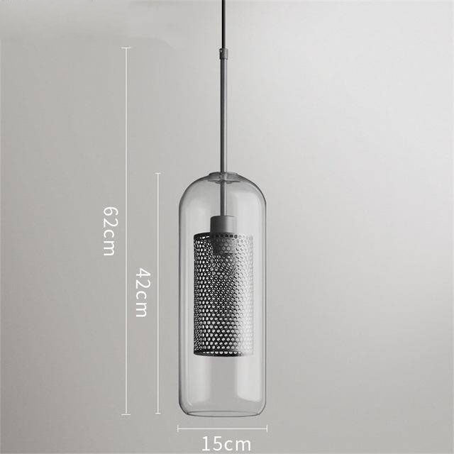 Suspension design LED en verre avec lampe doré