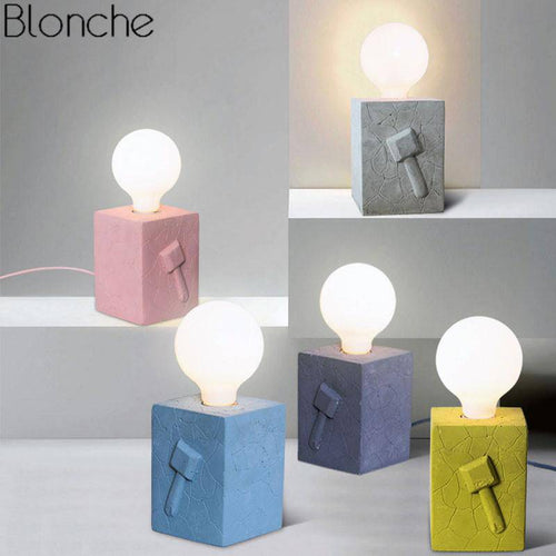 LED design block lamp with 3d color drawing