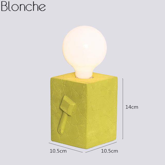 Lampe à poser LED design bloc avec dessin 3D de couleur