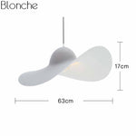 Suspension design LED blanche ondulée Hat