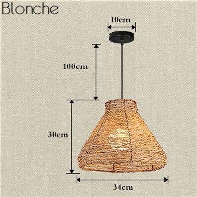 pendant light Rattan LED with lampshade of different shapes Decor