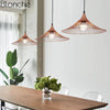 Suspension design à LED chapeau de paille coloré