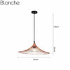Suspension design à LED chapeau de paille coloré