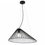 Suspension design à LED chapeau de paille noir