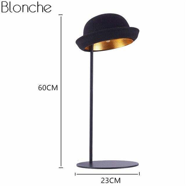Lámpara de mesa design LED estilo sombrero de melón negro