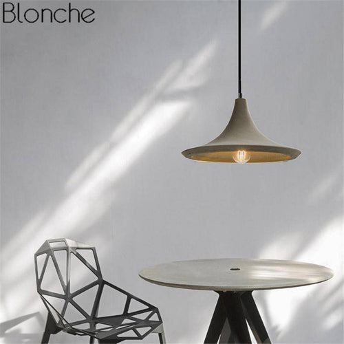 Suspension design vintage en ciment à LED - vue 7 sur 7