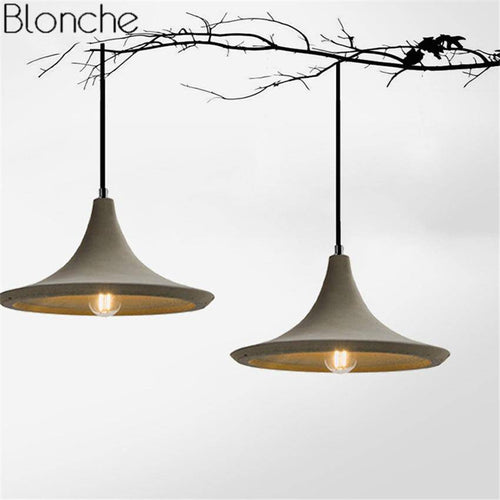 Suspension design vintage en ciment à LED - vue 5 sur 7