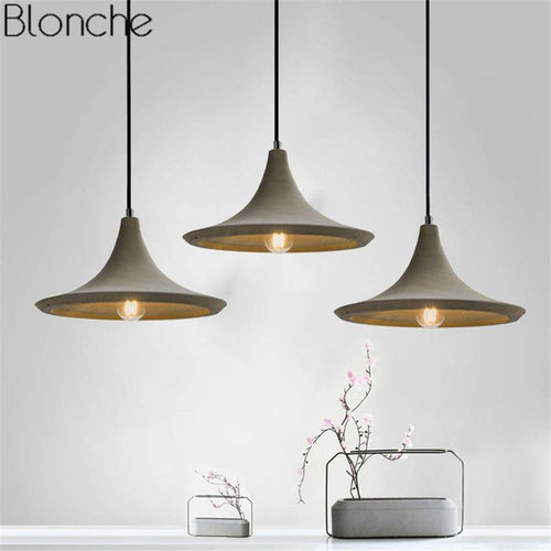 Suspension design vintage en ciment à LED - vue 8 sur 7