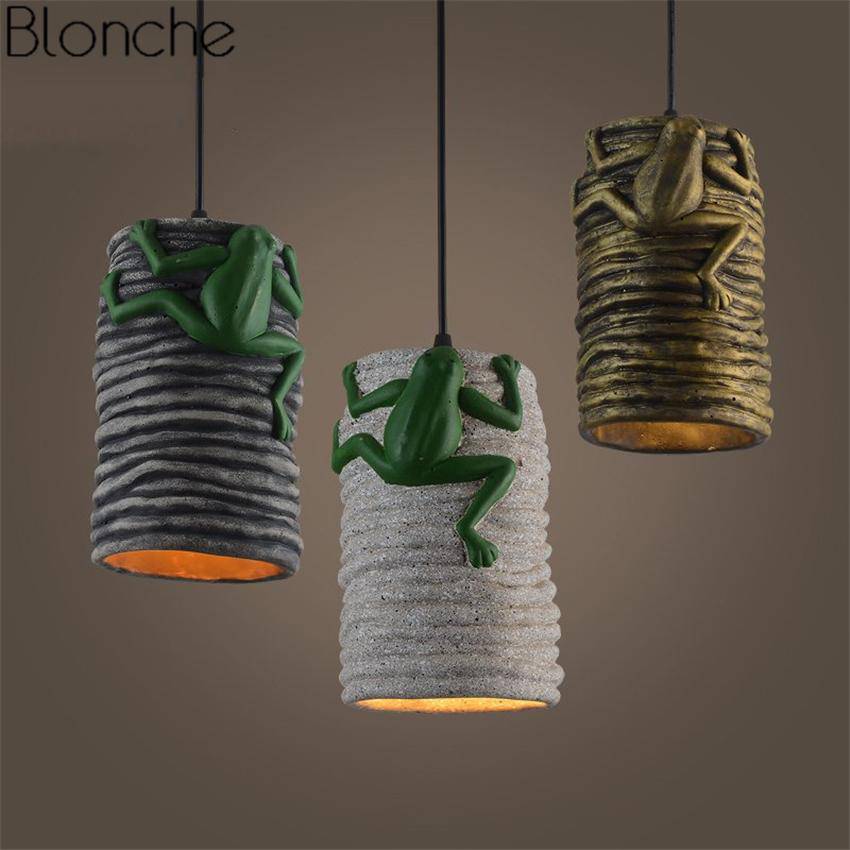 Suspension LED en ciment avec grenouille Frog - vue 3 sur 7