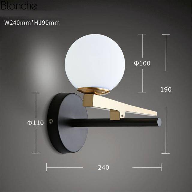 wall lamp Gold and black LED wall decor