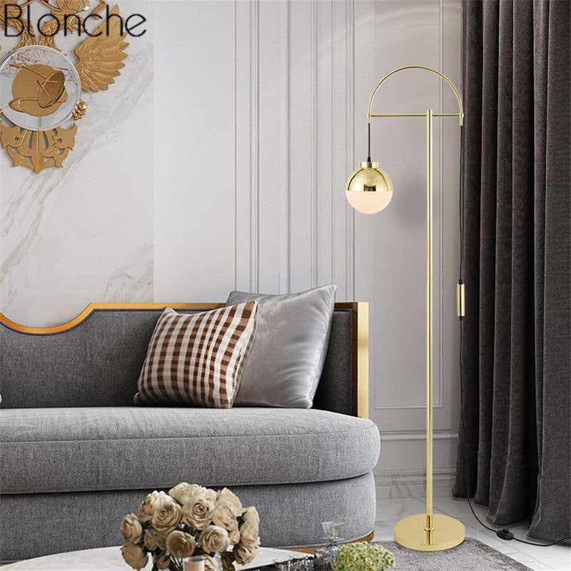 Lampadaire design LED doré moderne Iron