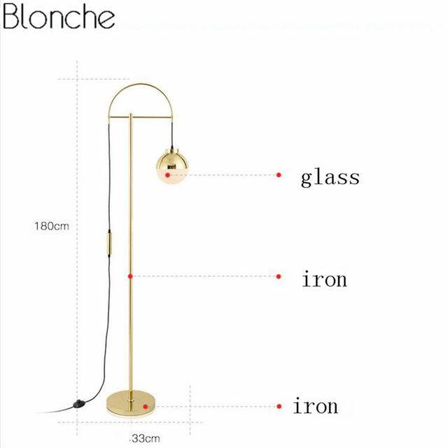 Lampadaire design LED doré moderne Iron