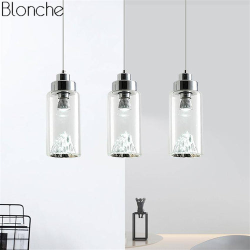 Suspension design à LED en verre Iceberg (or ou argent) - vue 4 sur 7