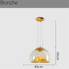 Suspension design à LED en verre Iceberg (or ou argent)