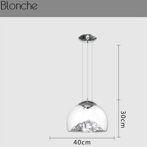 Suspension design à LED en verre Iceberg (or ou argent) - vue 5 sur 7
