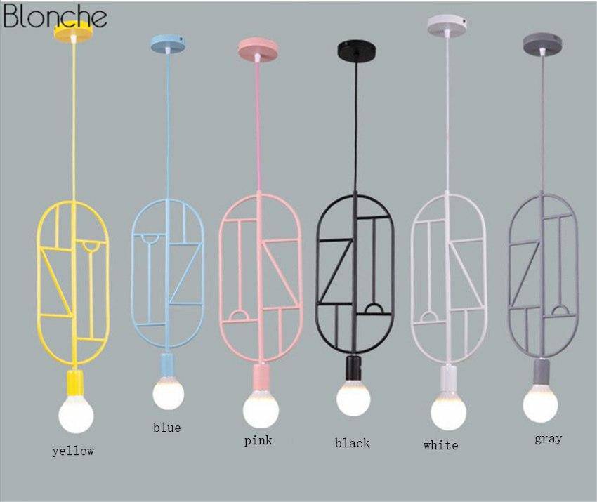 Suspension design moderne à LED formes colorées - vue 5 sur 5