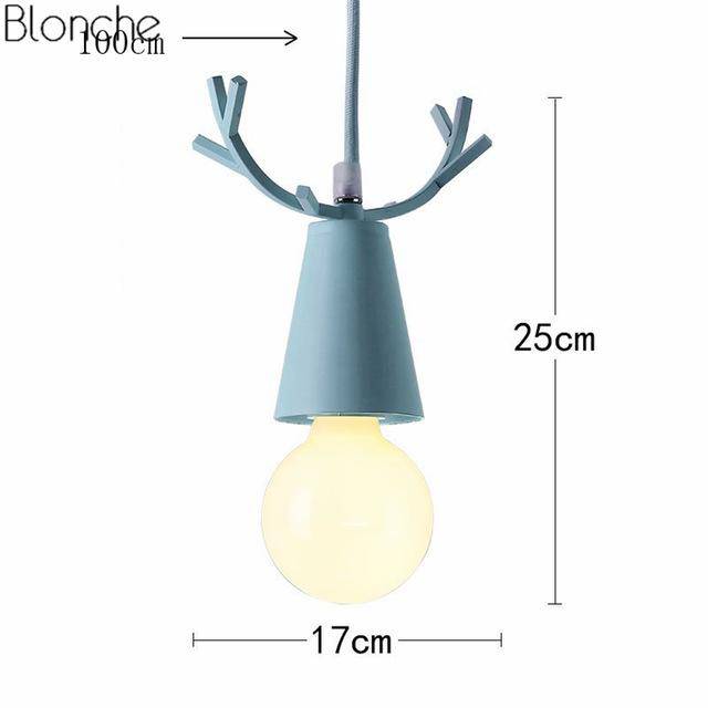 Lámpara de suspensión LED cónico con cuernos de ciervo de colores