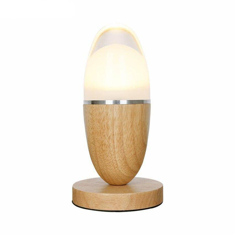 Lampe à poser moderne LED en bois style Egg