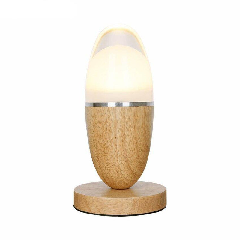 Modern wooden LED table lamp Egg style