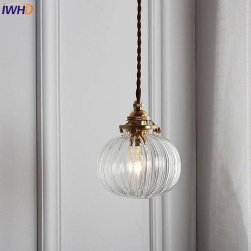 Glass and gold metal LED pendant light Verre