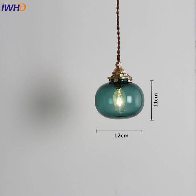 Suspension LED en verre et métal doré Glass