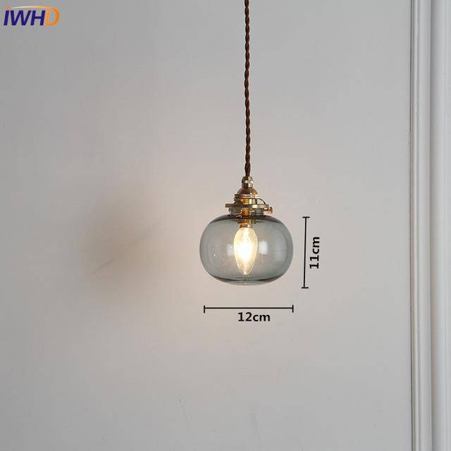 Lámpara de suspensión Vidrio LED y metal dorado Vidrio