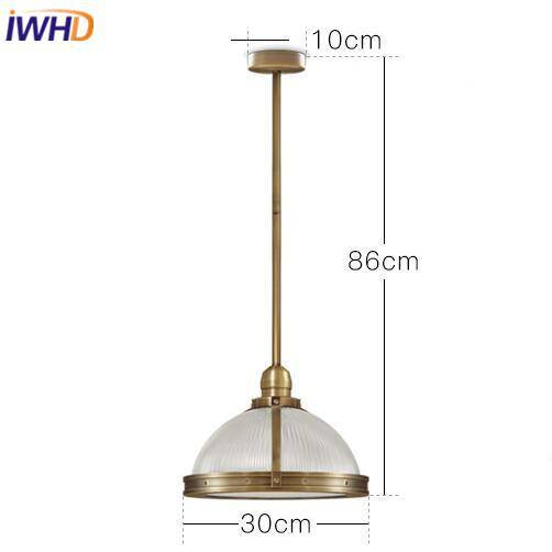 pendant light LED glass and gold metal Vintage