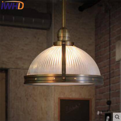 pendant light LED glass and gold metal Vintage