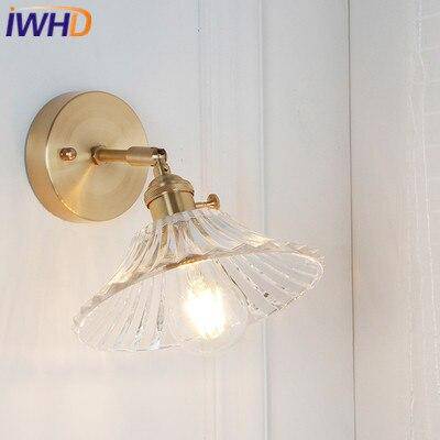 wall lamp gold wall LED and lampshade glass