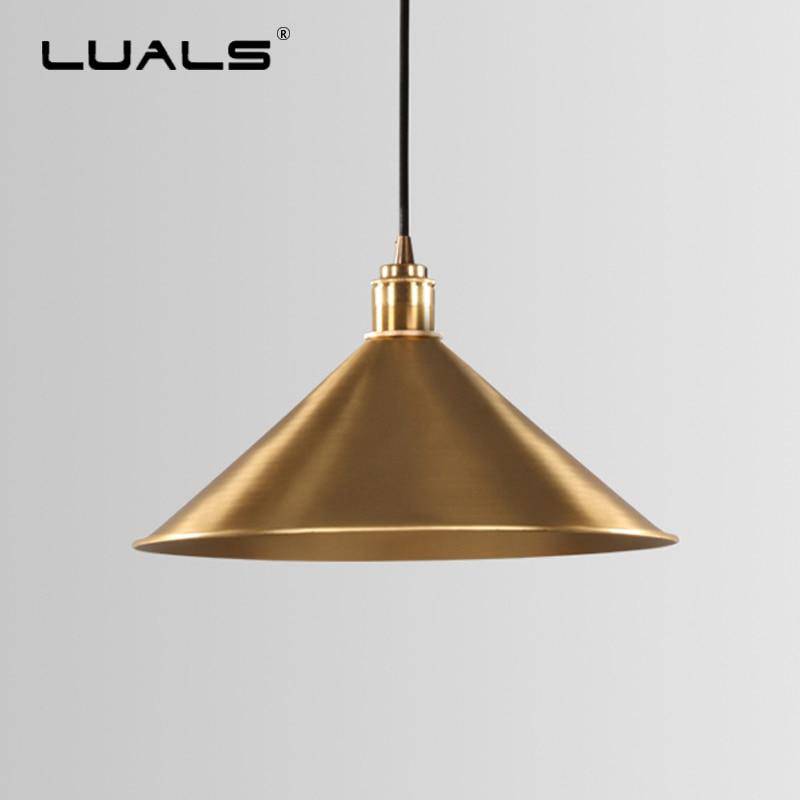 LED design pendant light in the shape of gilded cone Retro