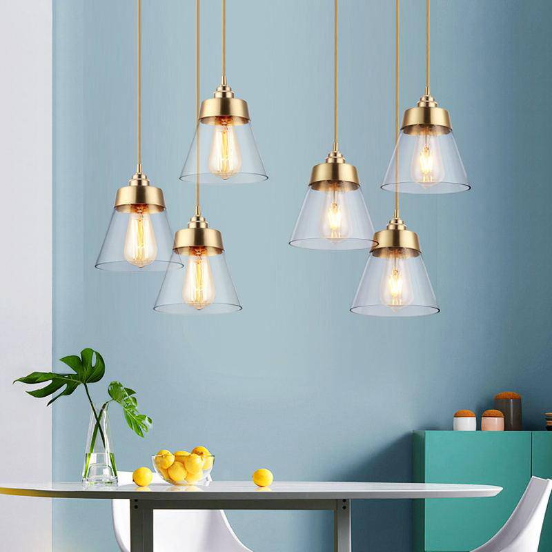 pendant light LED design with lampshade glass and gold Light Loft