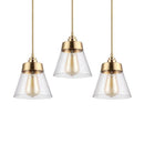 Suspension design à LED avec abat-jour en verre et doré Light Loft
