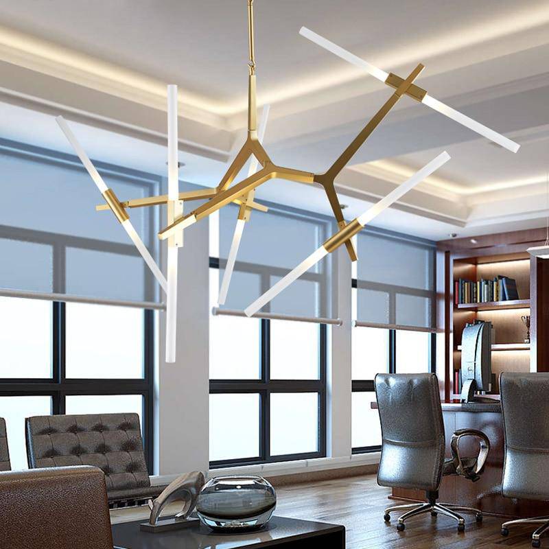 Lustre design avec branches en tube Arts