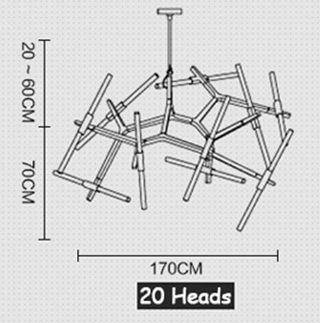 Design chandelier with Arts tube branches