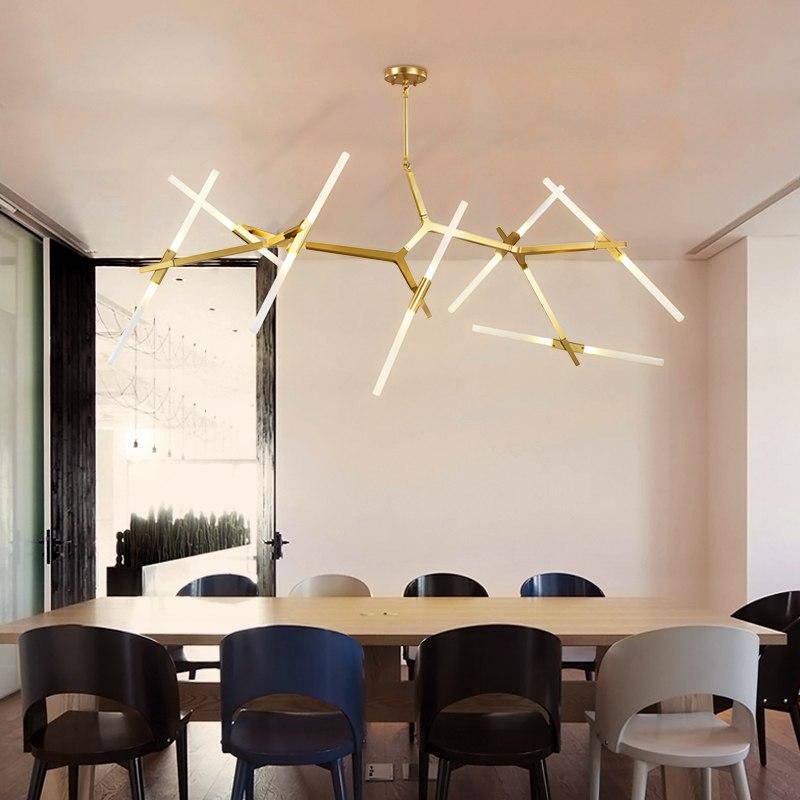 Lustre design avec branches en tube Arts
