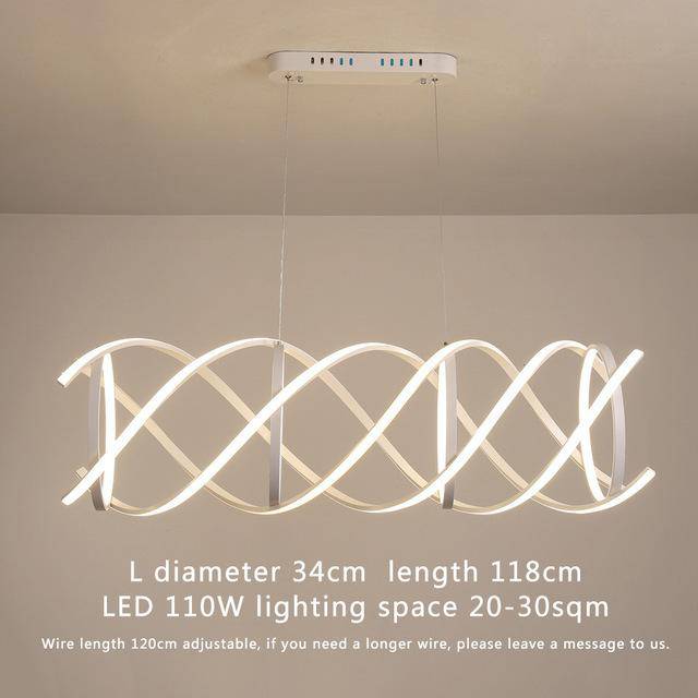 Suspension design LED en spirale Bwart