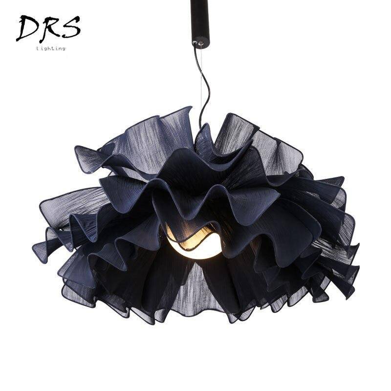 Design chandelier large flower of coloured fabric Danish