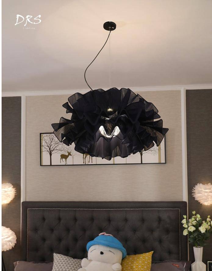 Lustre design grosse fleur de tissu colorée Danish - vue 4 sur 5