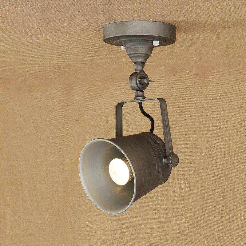 LED design ceiling lamp with lampshade in industrial coloured metal