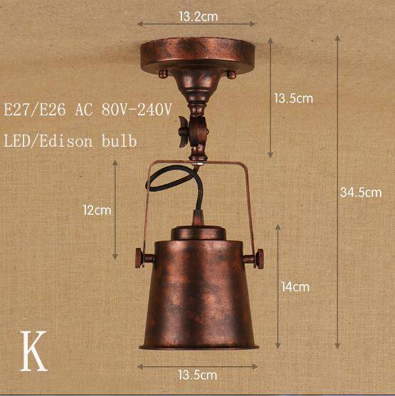 LED design ceiling lamp with lampshade in industrial coloured metal