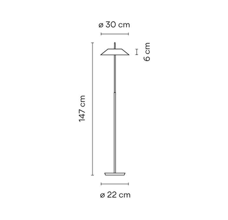 Lampadaire design abat-jour conique de couleur Contemporary