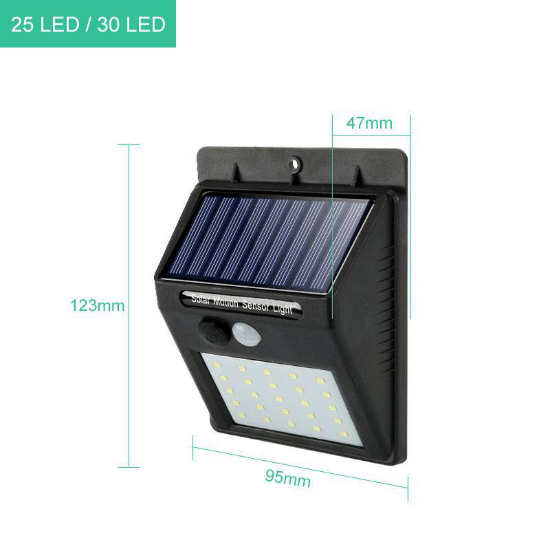 Luz LED para exteriores con energía solar, color negro