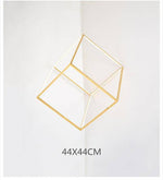 Suspension design à LED en forme de branches de cube dorée