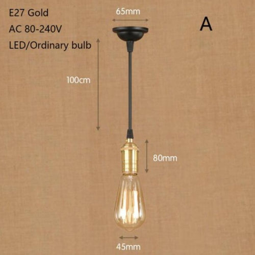 Suspension industrielle LED en métal doré Rayene