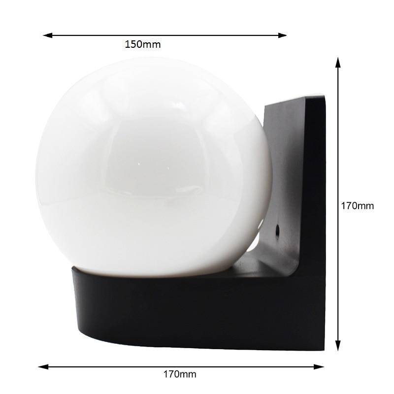 Applique extérieur LED socle et boule Acrylic