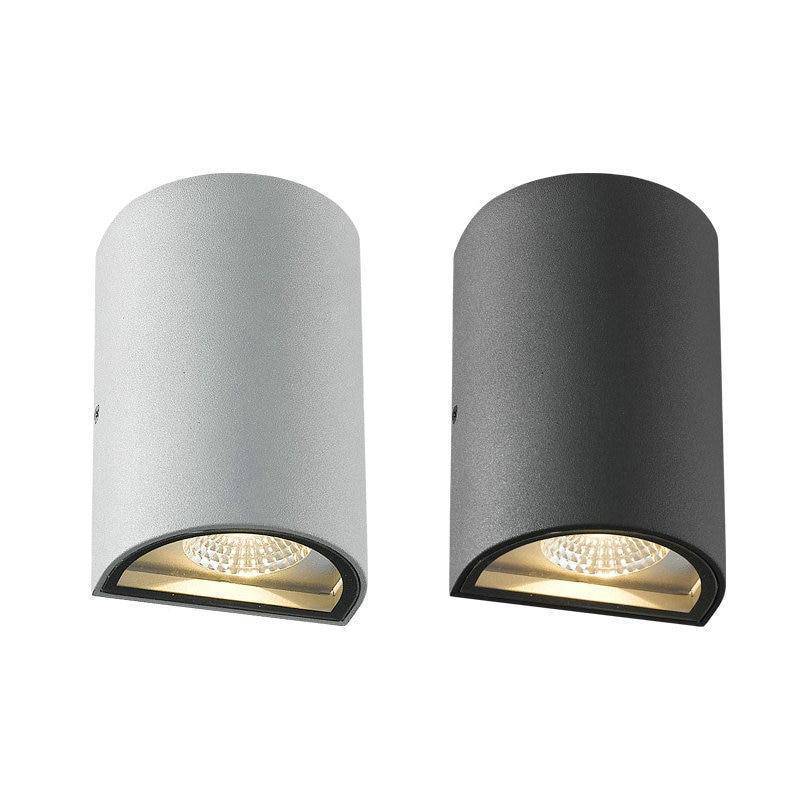 Applique extérieur LED design arrondi en aluminium (noir ou gris)